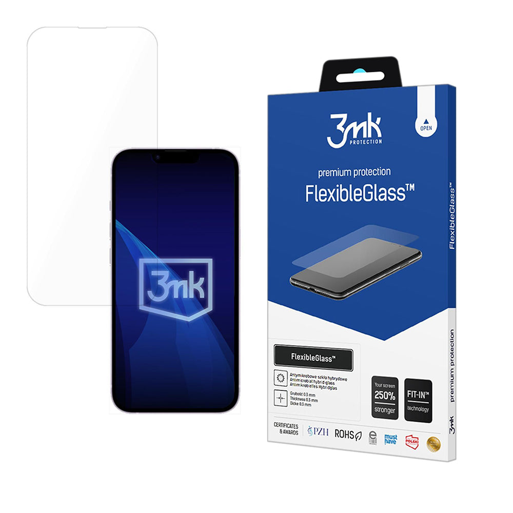 3MK FlexibleGlass Screen Protector for Apple iPhone 17e / 16e, Flexible Glass, Full Glue