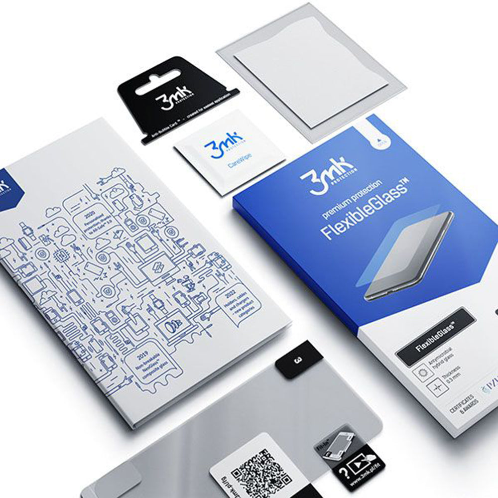 3MK FlexibleGlass Screen Protector for Apple iPhone SE (2022) / SE (2020) / 8 / 7, Flexible Glass, Full Glue
