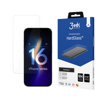 3MK HardGlass Screen Protector for Apple iPhone 16 Pro, Tempered Glass, Full Glue