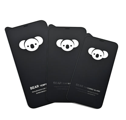 Bear HD Screen Protector Film for Apple iPhone 17e / 16e / 14 / 13 Pro, Tempered Glass, Full Glue, Black