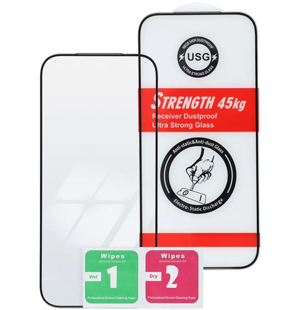 OEM Ultra Strong 45KG Screen Protector for Apple iPhone 11, Tempered Glass, Full Glue, 2.5D, Black