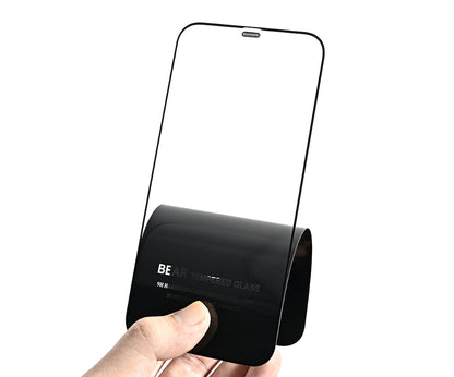Bear HD Screen Protector Film for Apple iPhone 15 Pro, Tempered Glass, Full Glue, Black