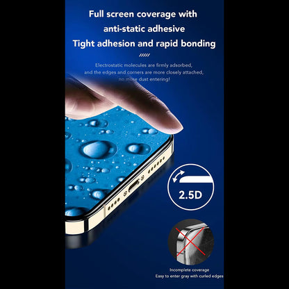 Anank 3X Reinforced Screen Protector Film for Apple iPhone 17e / 16e / 14 / 13 Pro, Tempered Glass, Full Glue, 2.5D, Black