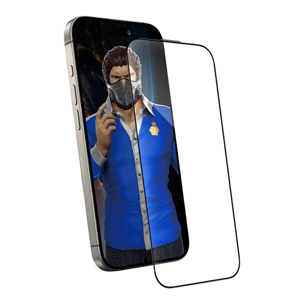 Blueo Anti-Dust HD Screen Protector Film for Apple iPhone 14 Plus / 13 Pro Max, Tempered Glass, Full Glue, Black