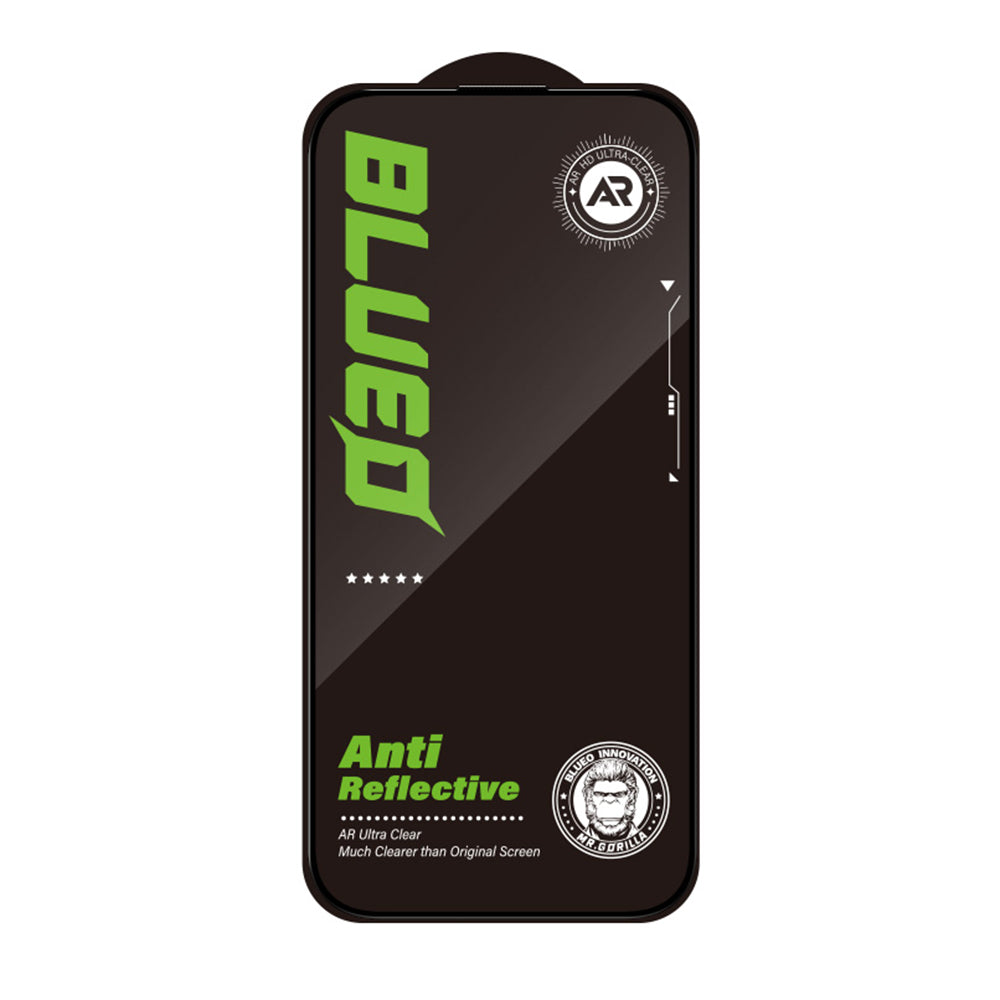 Blueo Anti-Reflective HD Screen Protector for Apple iPhone 14 Pro Max, Tempered Glass, Full Glue, Black