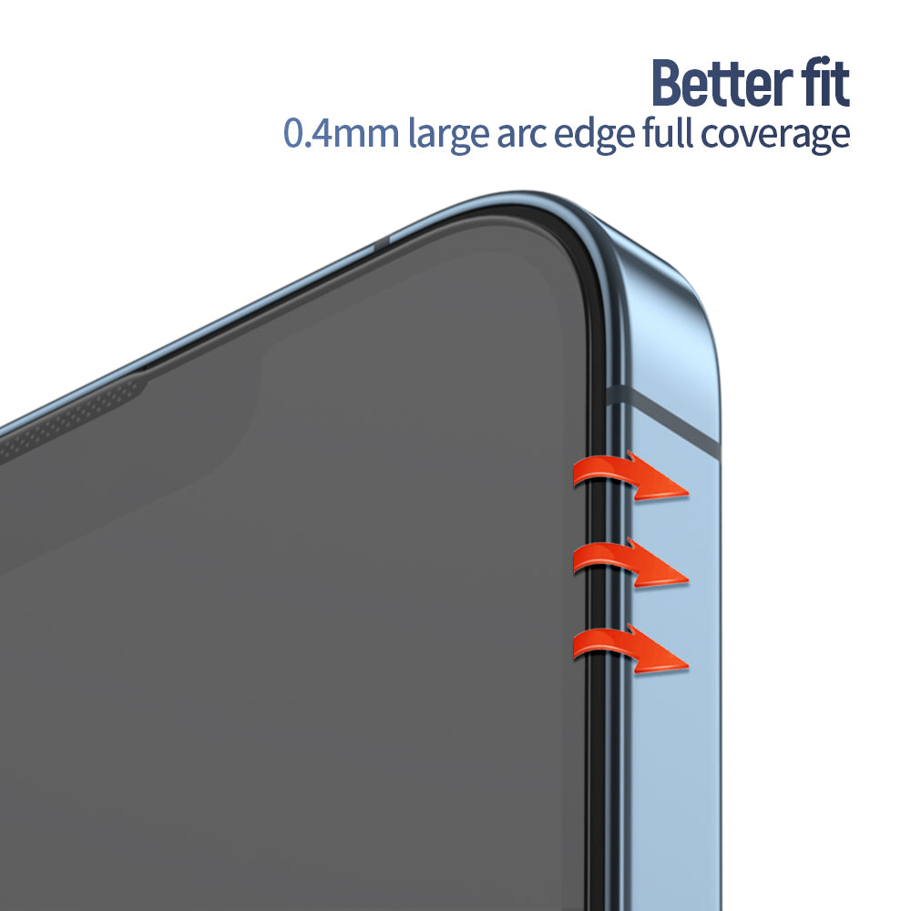 Blueo Anti-Reflective HD Screen Protector for Apple iPhone 14 Pro Max, Tempered Glass, Full Glue, Black