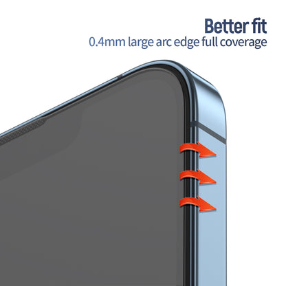 Blueo Anti-Reflective HD Screen Protector for Apple iPhone 14 Pro Max, Tempered Glass, Full Glue, Black