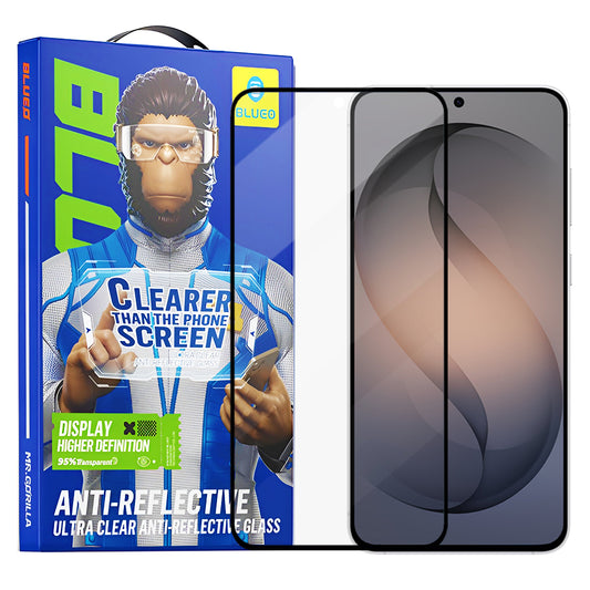 Blueo Anti-Reflective HD Screen Protector for Samsung Galaxy S26 S942, Tempered Glass, Full Glue, Black