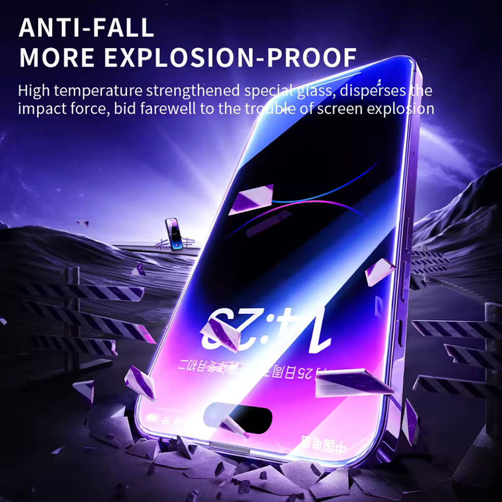 Blueo Anti-Static HD Screen Protector Film for Apple iPhone 12 / 12 Pro, Tempered Glass, Full Glue, Black