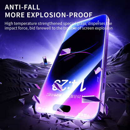 Blueo Anti-Static HD Screen Protector Film for Apple iPhone 15 Pro, Tempered Glass, Full Glue, Black