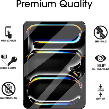 Blueo HD Screen Protector Film for Apple iPad Air (2022) / Pro 11 (2021) / Air (2020) / Pro 11 (2020), Tempered Glass, Full Glue