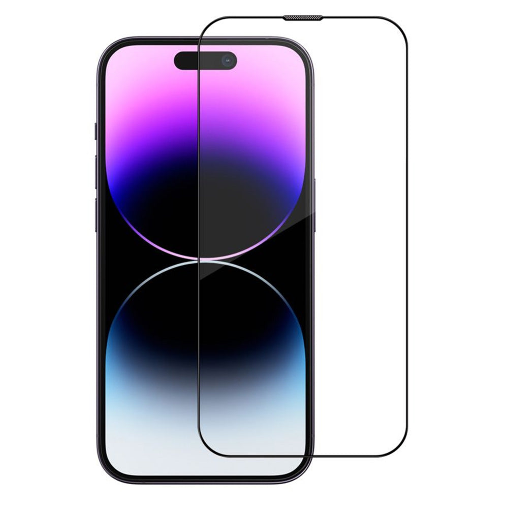 Blueo Sapphire Applicator Pro Screen Protector Film for Apple iPhone 15 Pro Max, Tempered Glass, Full Glue, Black