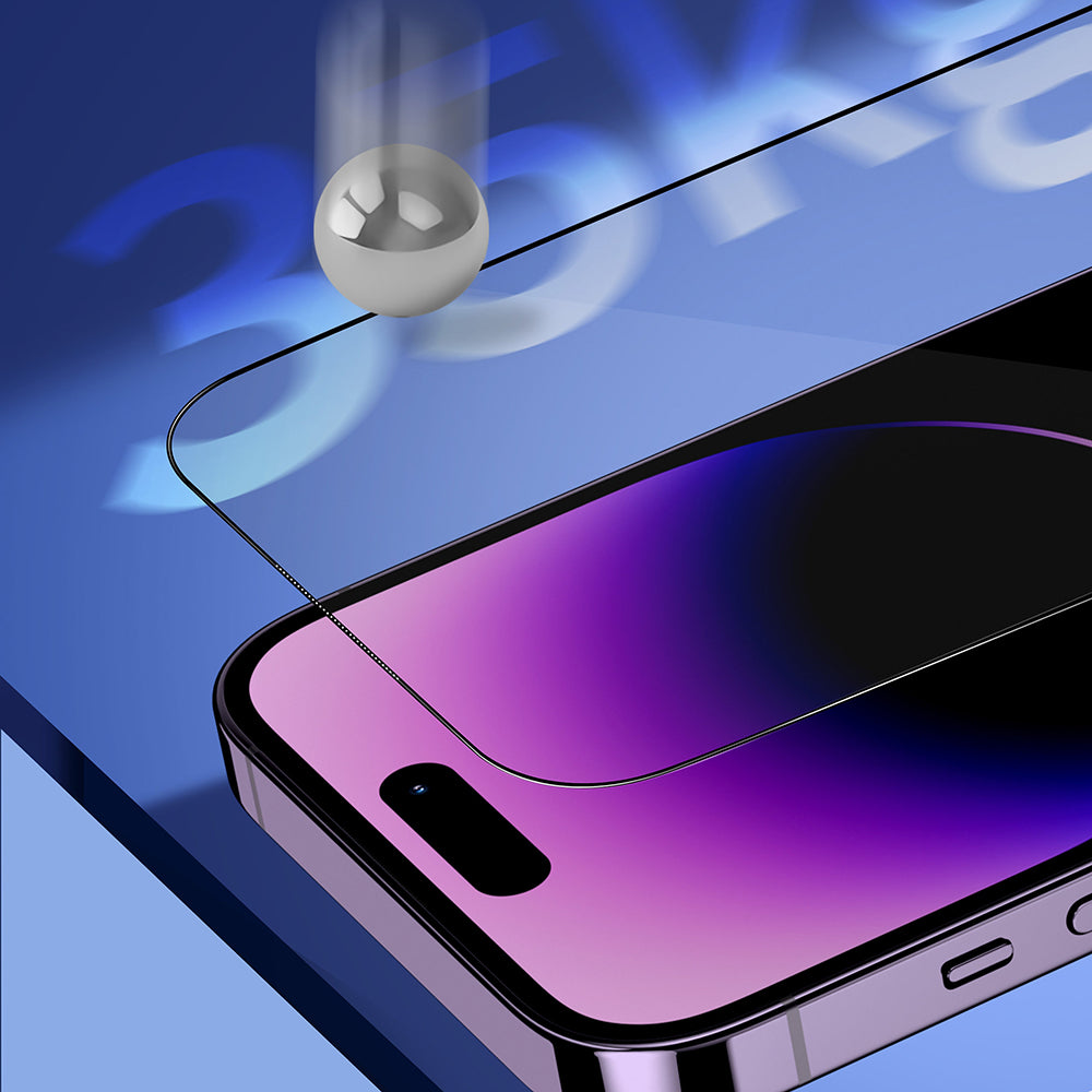 Blueo Sapphire Applicator Pro Screen Protector Film for Apple iPhone 16 Pro Max, Tempered Glass, Full Glue, Black