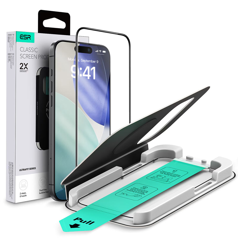 ESR UltraFit Screen Protector for Apple iPhone 17 Air, Tempered Glass, Full Glue, Black