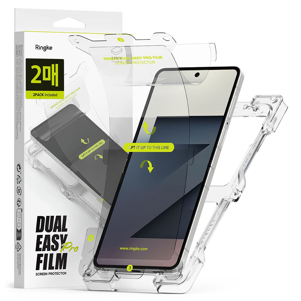 Ringke Dual Easy Pro Interior Screen Protector for Samsung Galaxy Z Flip7 F766, Plastic, Set of 2 Pieces