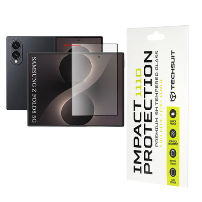 Techsuit Inner Screen Protective Film for Samsung Galaxy Z Fold8 F976, Tempered Glass, Full Glue, 111D, Black