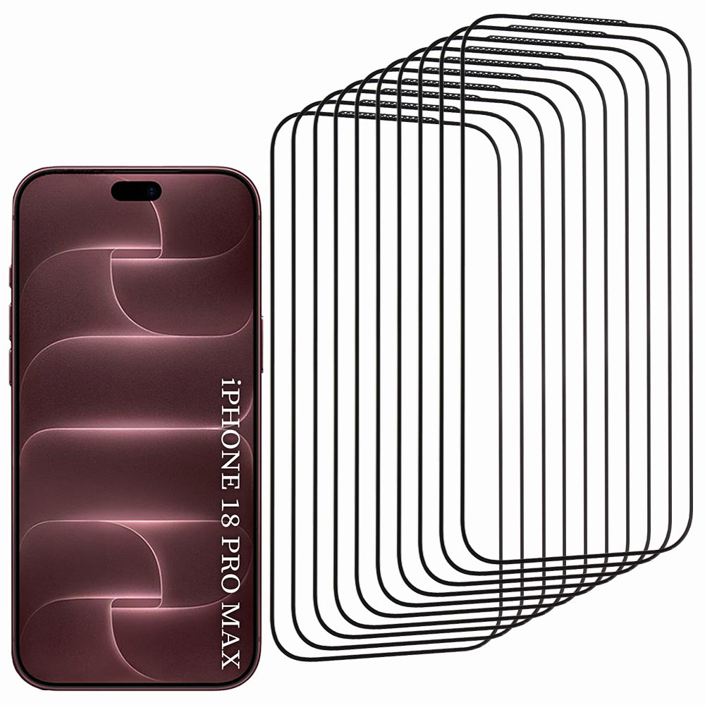 Lito HD Pro Screen Protector for Apple iPhone 18 Pro Max / 17 Pro Max, Tempered Glass, Full Glue, Set of 10, Black