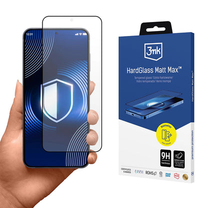 Matte Screen Protector 3MK Max for Samsung Galaxy S26 Plus S947, Tempered Glass, Full Glue, Black