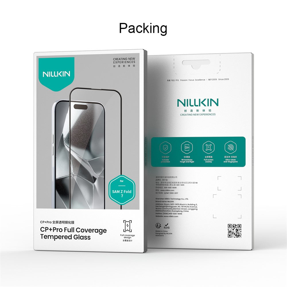 Nillkin CP+ Pro Exterior Screen Protector for Samsung Galaxy Z Fold7 F966, Tempered Glass, Full Glue, Black
