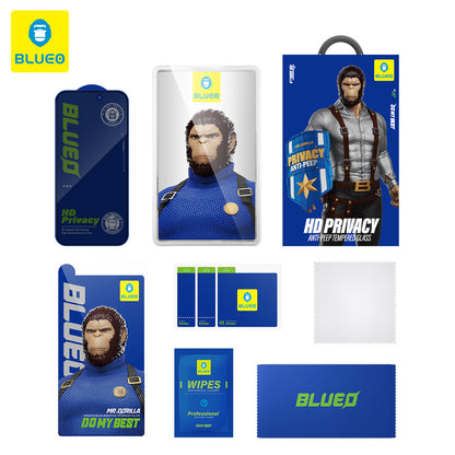 Blueo Anti-Peep Privacy Screen Protector for Apple iPhone 11 / XR, Tempered Glass, Full Glue