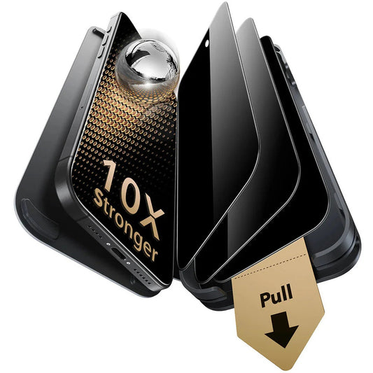 Privacy Screen Protector ESR UltraFit Armorite Pro for Apple iPhone 17 / 16 Pro, Tempered Glass, Full Glue, Set of 3 Pieces