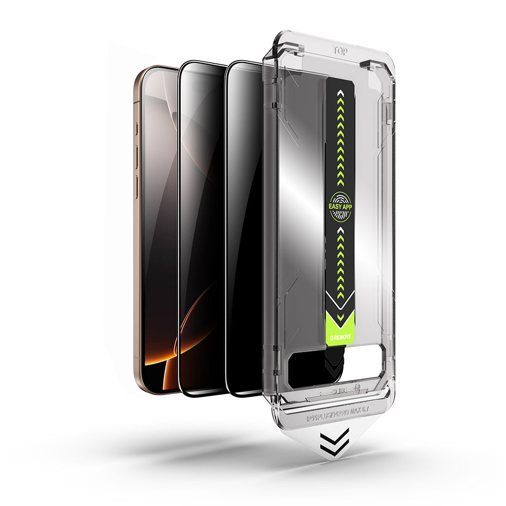 Privacy Screen Protector Techsuit TitanGlass for Apple iPhone 14 Pro, Tempered Glass, Full Glue, Set of 2 pieces