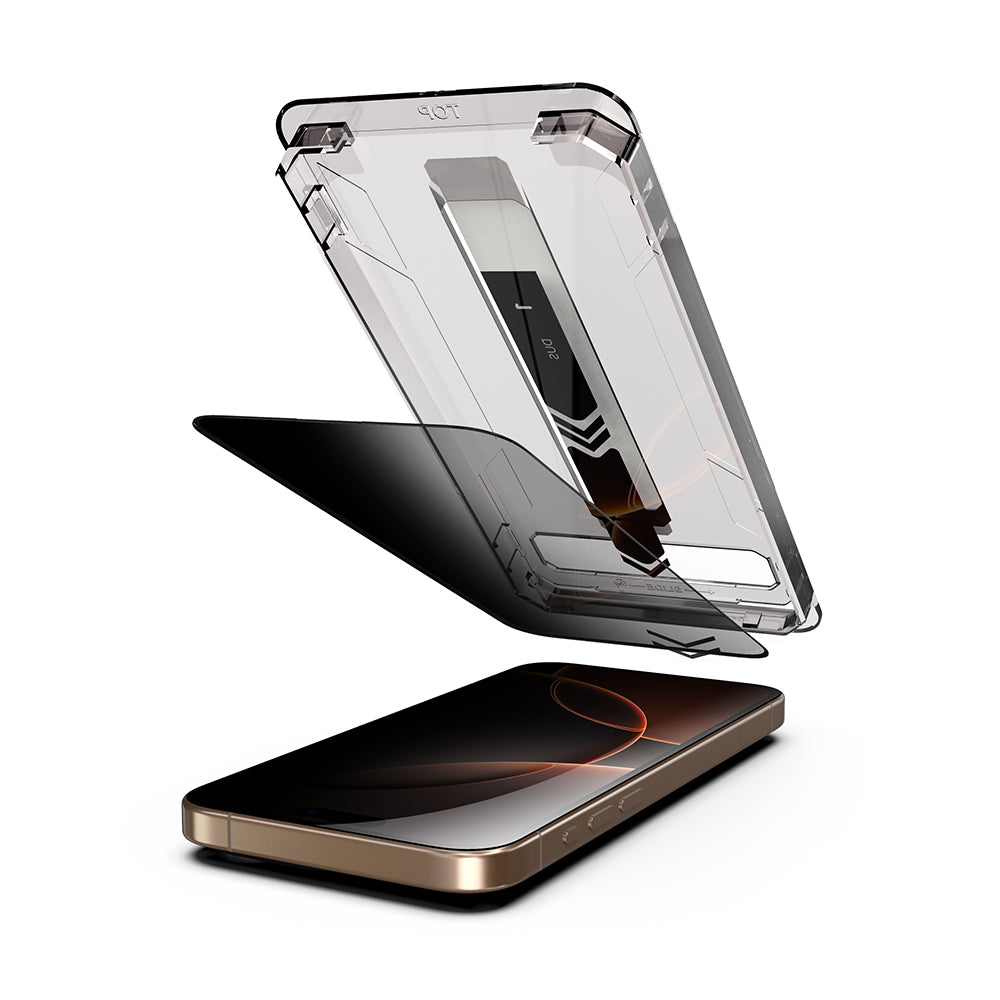 Privacy Screen Protector Techsuit TitanGlass for Apple iPhone 14 Pro, Tempered Glass, Full Glue, Set of 2 pieces