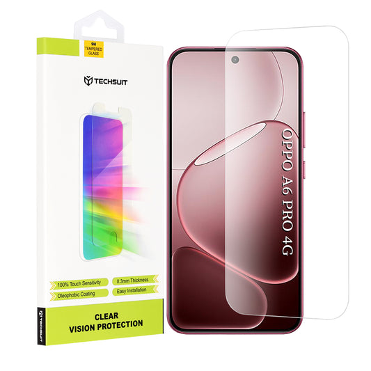 Techsuit Clear Vision Screen Protector for Oppo A6 Pro 5G / A6 Pro 4G, Tempered Glass, Full Glue