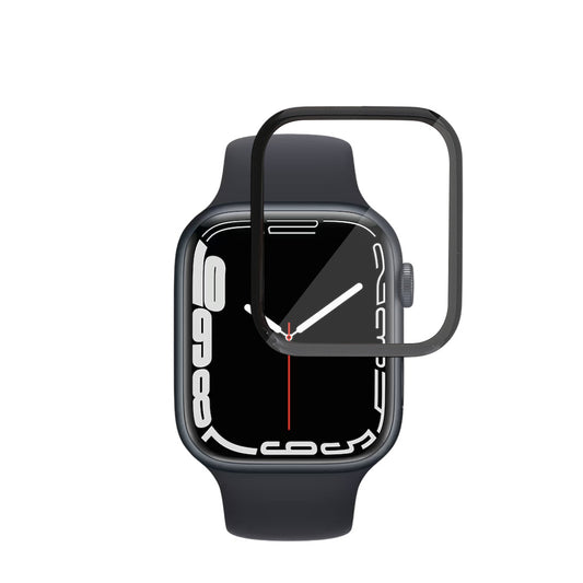Techsuit Nano Flex Screen Protector for Apple Watch Series 9 / 8 / 7 41mm, Plastic, Set of 2 pieces, Black