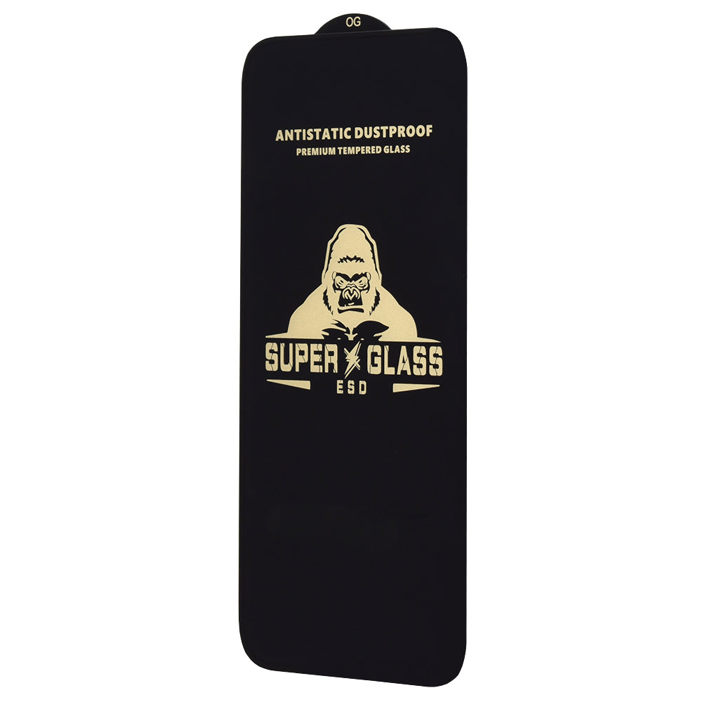 Techsuit Screen Protector Film for Apple iPhone 14 Pro Max, Tempered Glass, Full Glue, Black