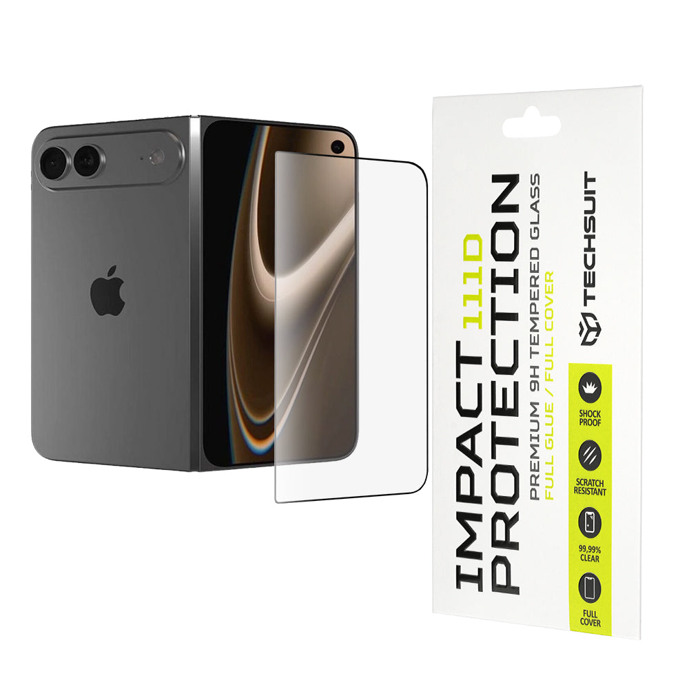 Techsuit Screen Protector Film for Apple iPhone Ultra, Tempered Glass, Full Glue, 111D, Black