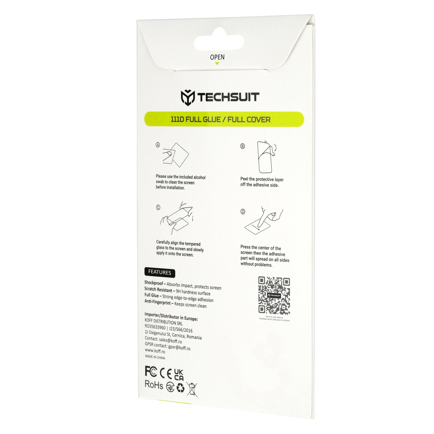 Techsuit Screen Protector Film for Xiaomi 17T, Tempered Glass, Full Glue, 111D, Black
