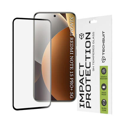 Techsuit Screen Protector for Xiaomi Poco M8 Pro / Redmi Note 15 Pro+ 5G, Tempered Glass, Full Glue, 111D, Black