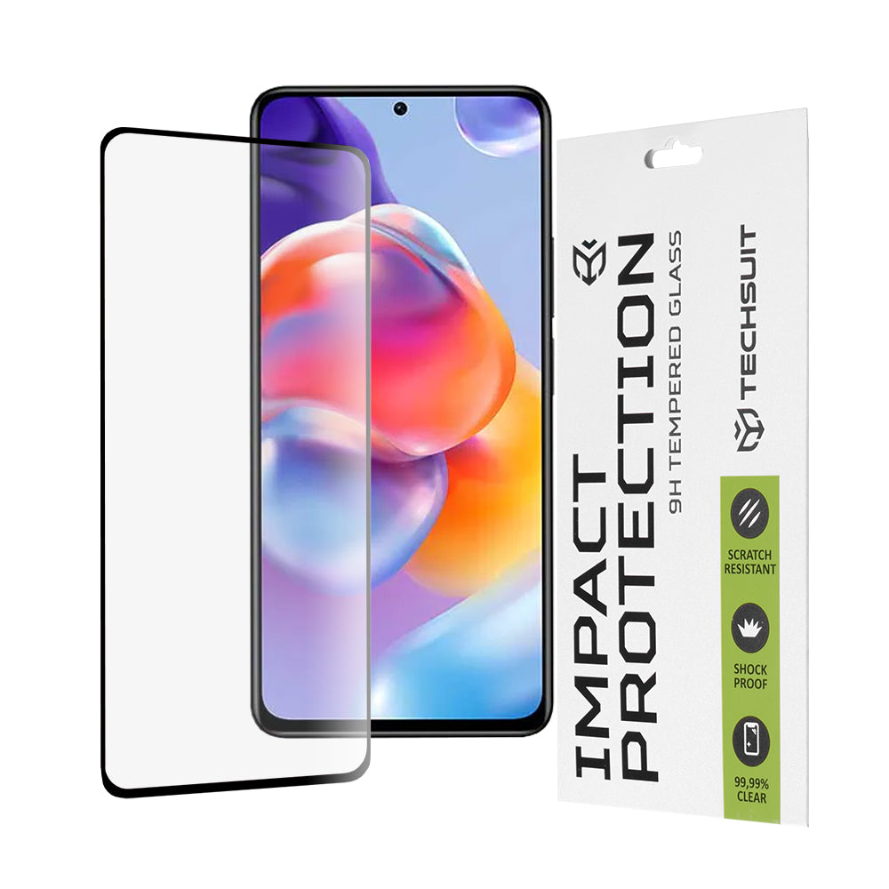 Techsuit Screen Protector Film for Xiaomi Poco X4 Pro 5G / Redmi Note 11 Pro+ 5G, Tempered Glass, Full Glue, 111D, Black
