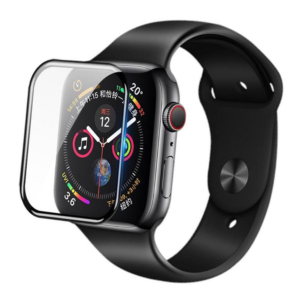Blueo High Molecule Protective Film for Apple Watch Series 10 42mm, Tempered Glass, Black