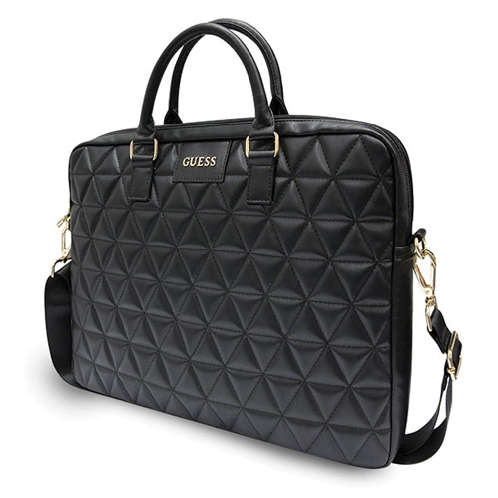 Guess Quilted Bag for 15-inch Laptop, Black