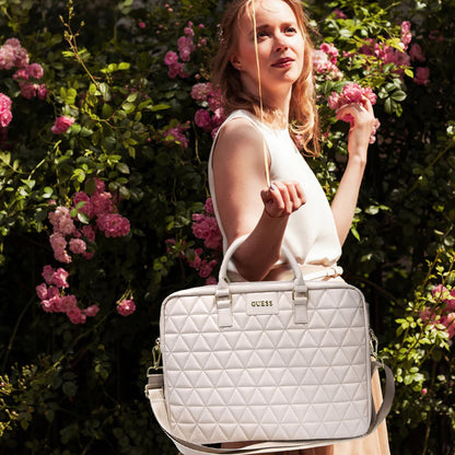 Guess Quilted Bag for 15-inch Laptop, Black