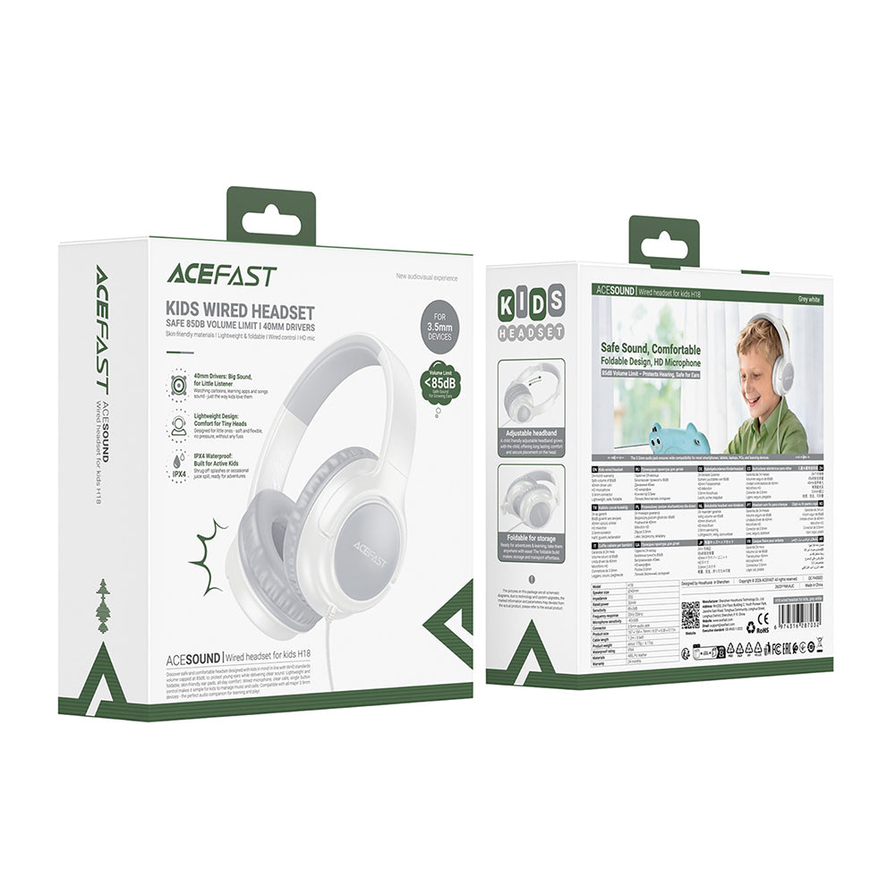 3.5mm Handsfree Acefast H18 Kids, Gray