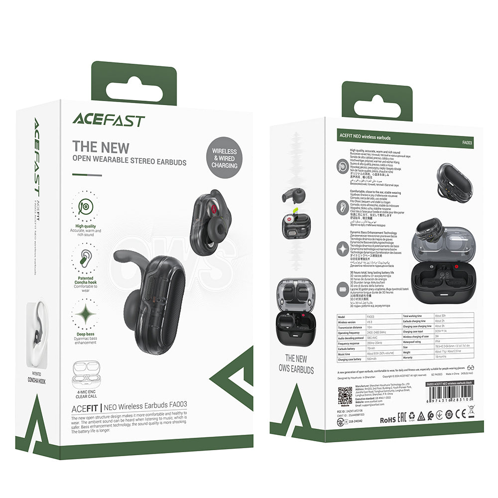 Acefast Acefit Neo Bluetooth Handsfree, TWS, Black