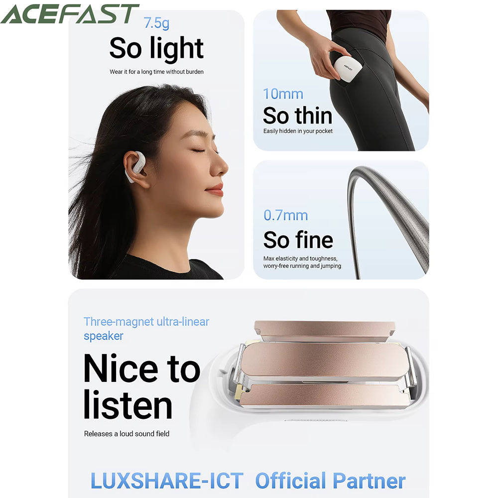 Handsfree Bluetooth Acefast FA002, TWS, White