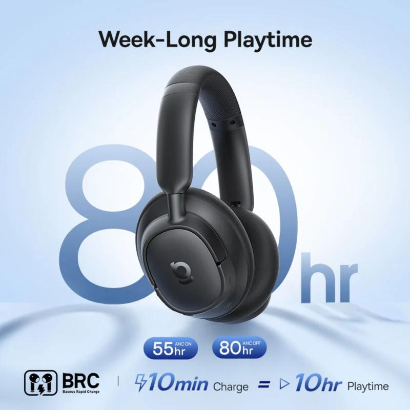 Baseus Bass BH1 NC Bluetooth Handsfree, MultiPoint, A2DP, ANC, Black A0203703