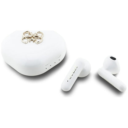 Guess 4G Metal Logo Bluetooth Handsfree, TWS, White