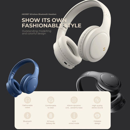 Handsfree Bluetooth HAVIT H633BT, Multipoint, A2DP, Beige