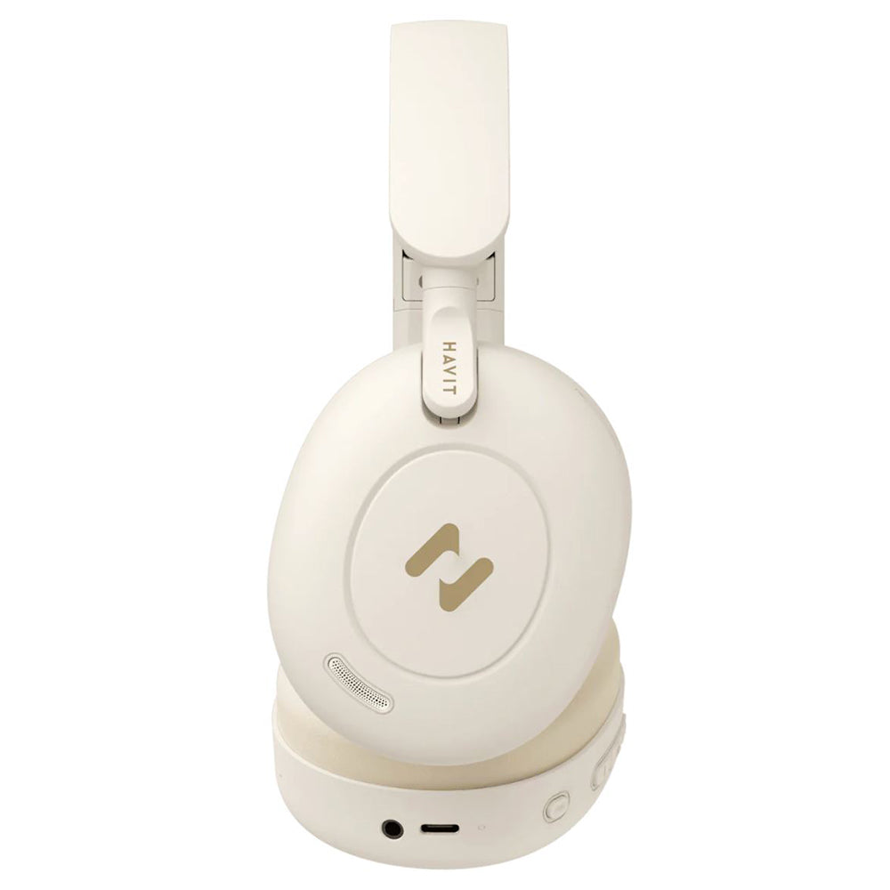 Handsfree Bluetooth HAVIT H655BT Pro, Multipoint, A2DP, ANC, Beige