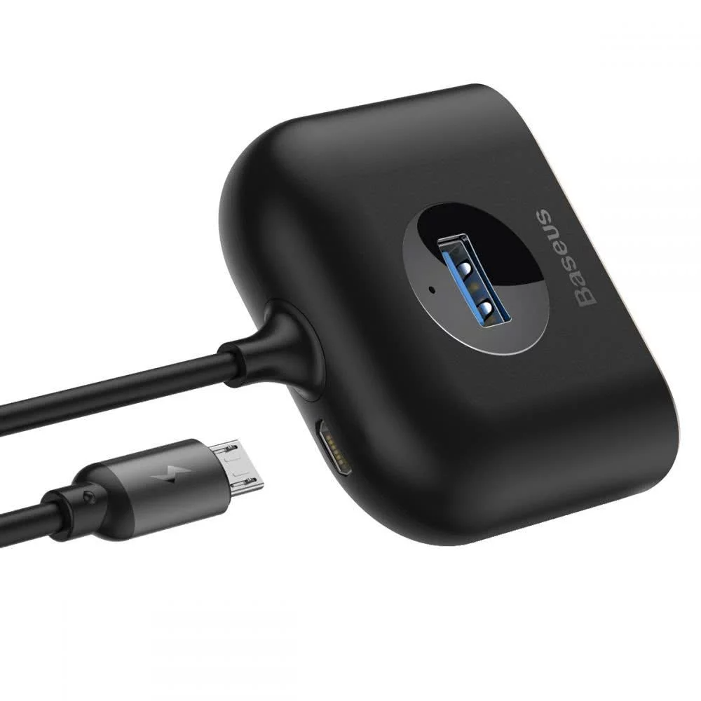Baseus Square USB Hub, 1 x USB-A 3.0 - 3 x USB-A, Black CAHUB-AY01