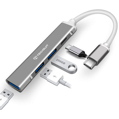 Techsuit H18 PolarisBridge USB-C Hub, 4in1, White Gray