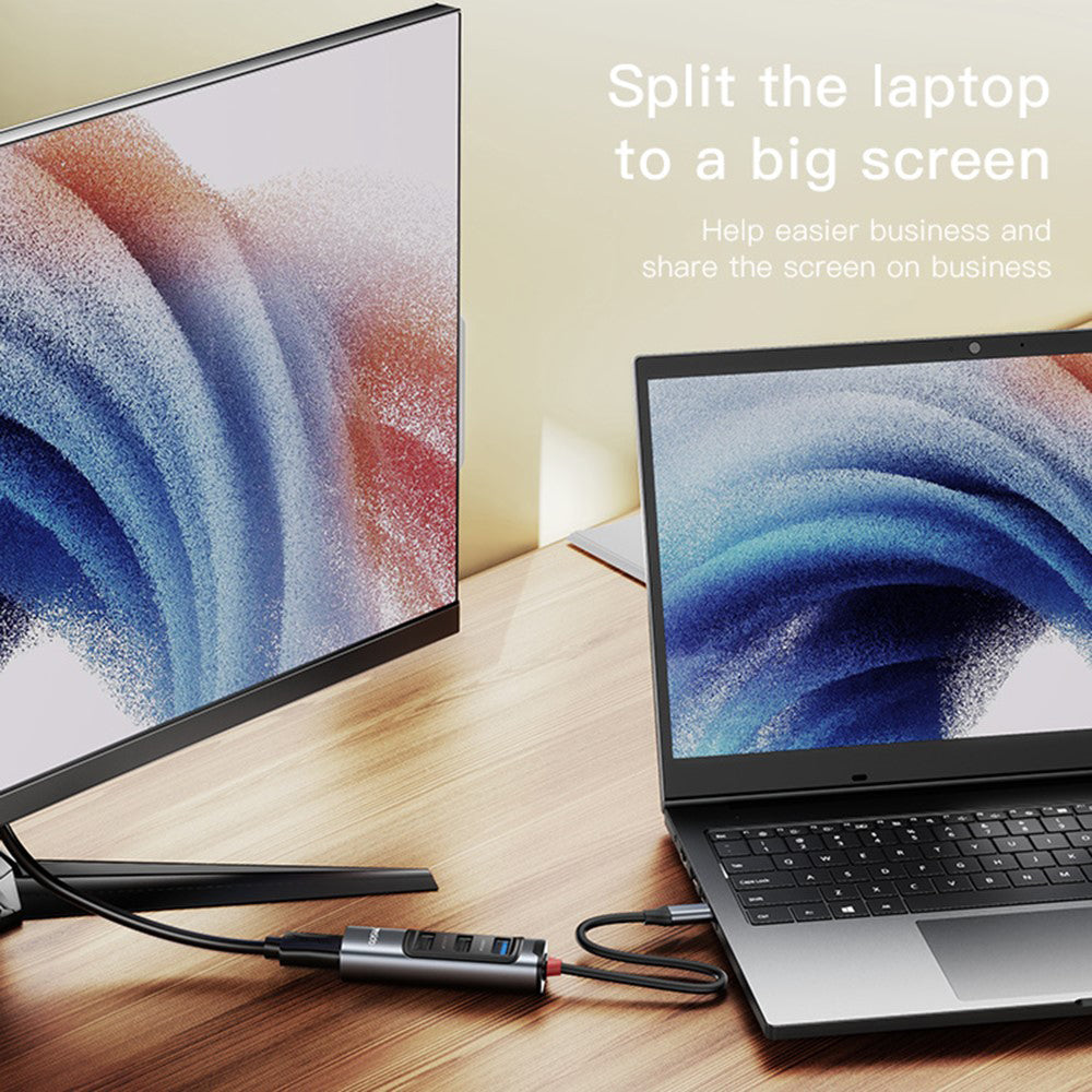 Yesido HB22 USB-C Hub, 5in1, Grey