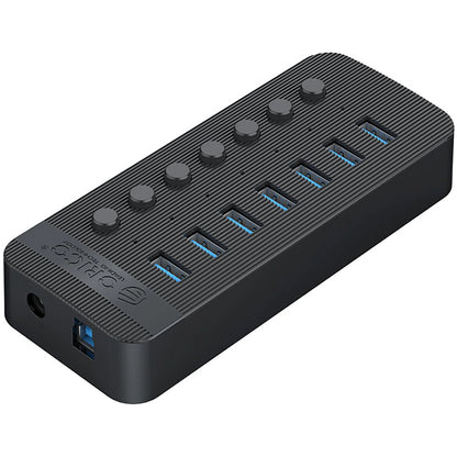 Orico CT2U3-7AB USB Hub, 7 x USB-A 3.0, Black