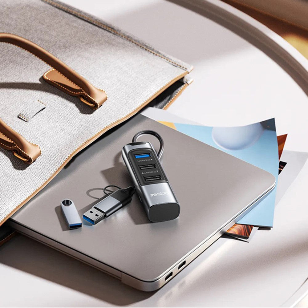 USB / USB-C Yesido HB19, 4in1, Gray
