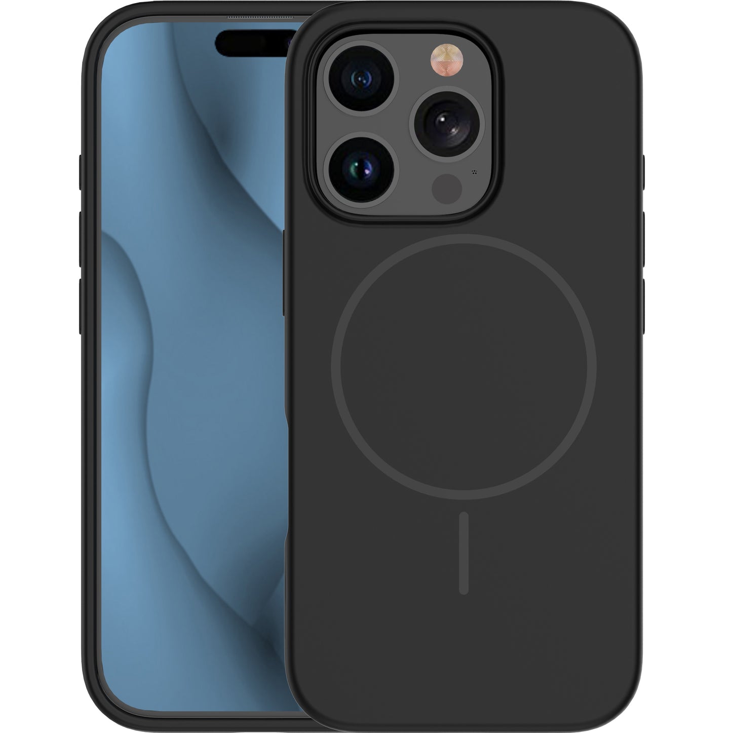 MagSafe Case for Apple iPhone 15 Pro Max, OEM, Silicone Thin, Black